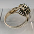 British Vintage Jewelry Emerald & Diamond Sterling Silver Ring